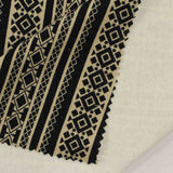 Black Geometric-Stripe Ponte Knit, Viscose-Poly
