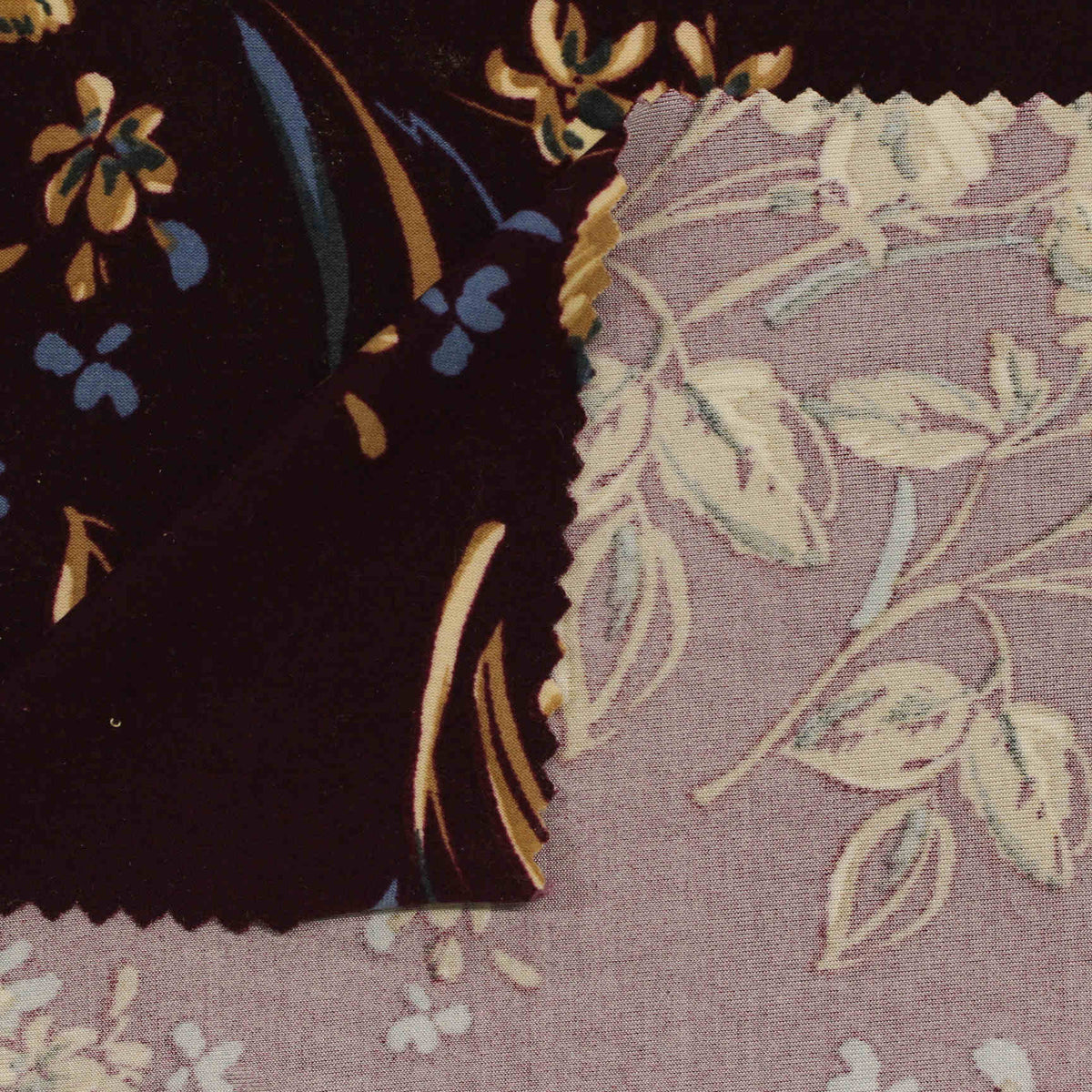 Dark Brown Floral Jersey Knit, Polyester