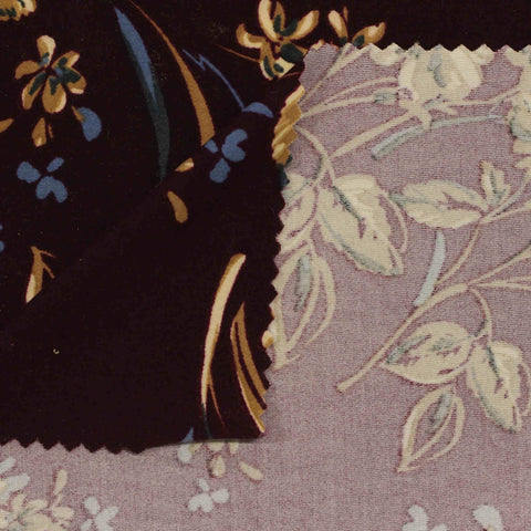 Dark Brown Floral Jersey Knit, Polyester