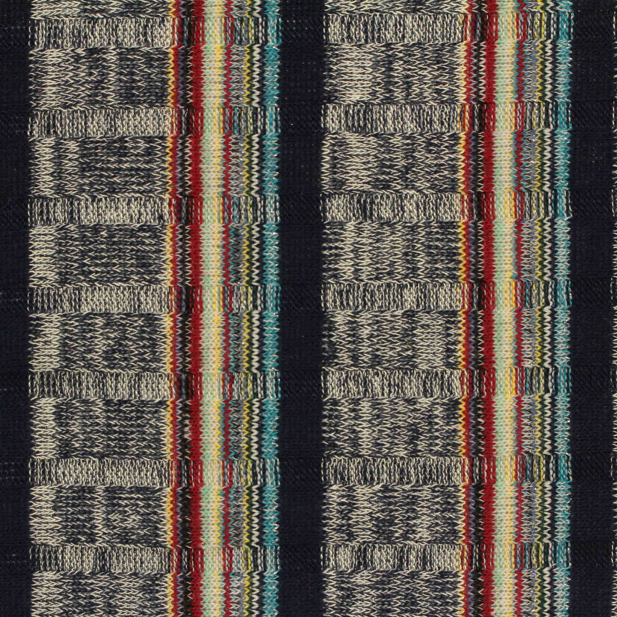 Navy Vertical-Stripe Rib Knit, Poly-Viscose