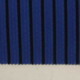 Blue Vertical-Stripe Interlock Knit, Polyester
