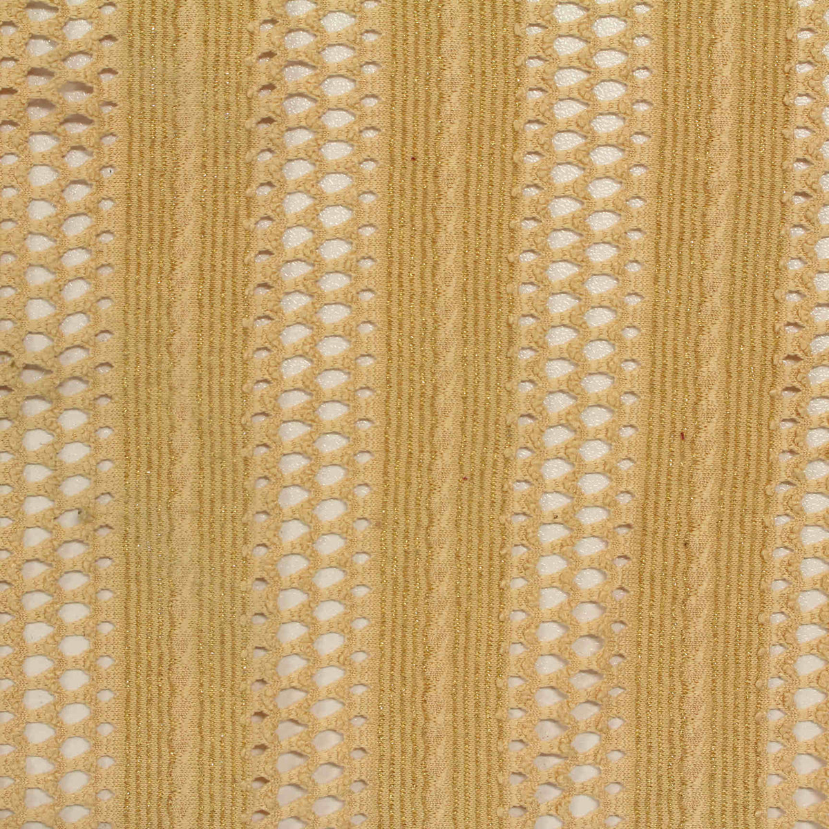 Gold Openwork-Stripe Pointelle Knit, Polyester