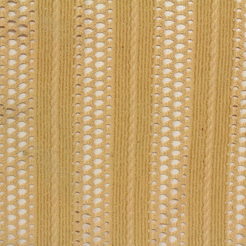 Gold Openwork-Stripe Pointelle Knit, Polyester