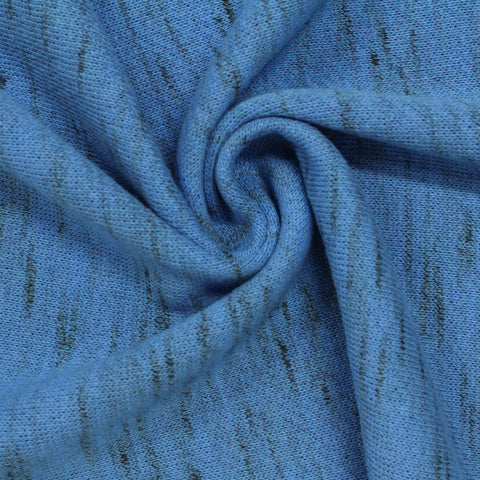 Blue Marl French Terry, Cotton, 230 gsm