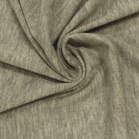Light Grey Marl Jersey Knit, Poly-Viscose, 87 gsm