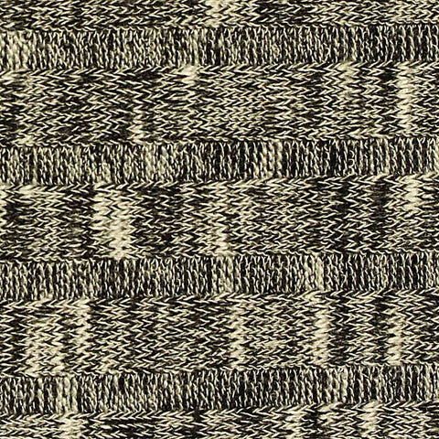 Marled Black Horizontal-Stripe Rib Knit, Viscose-Poly