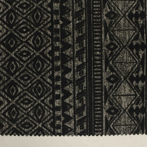 Black Geometric-Diamond Chunky Knit, Polyester, 170 gsm