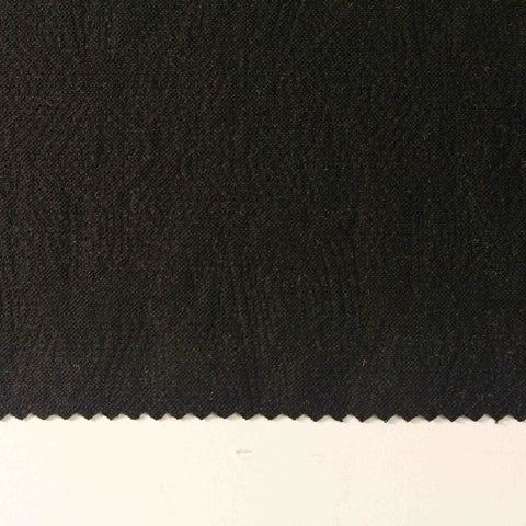 Jacquard Polyester Stretch Linen-Look Fabric, 230 gsm, 155 cm — Black