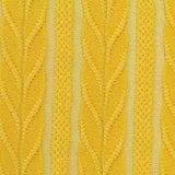 Yellow Vertical-Leaf Jacquard, Polyester — texture