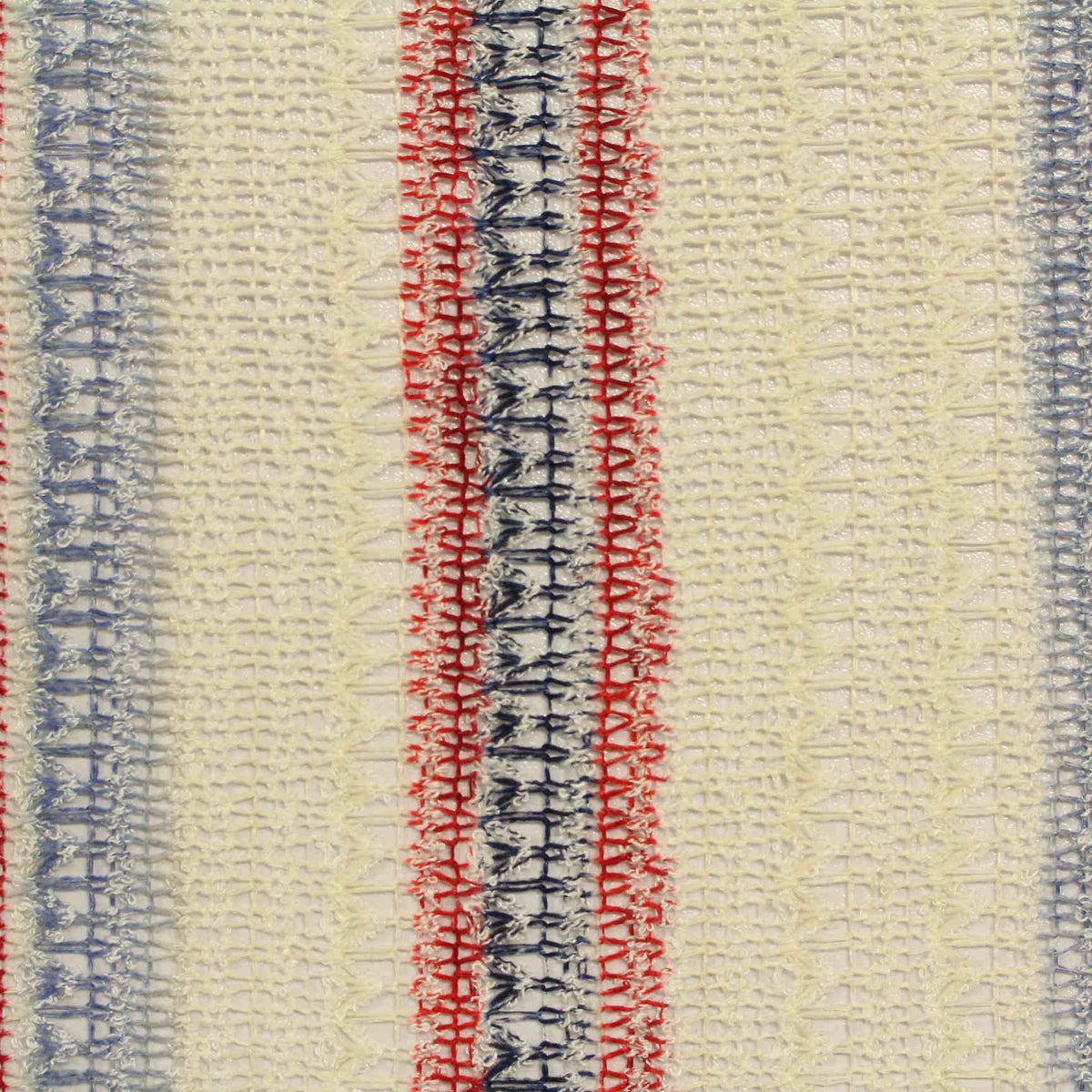 Cream Stripes Chunky Knit, Poly-Viscose