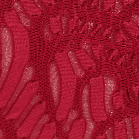Jacquard Polyester Stretch Knit Fabric, 215 gsm, 152 cm — Red