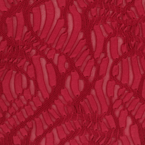 Jacquard Polyester Stretch Knit Fabric, 215 gsm, 152 cm — Red