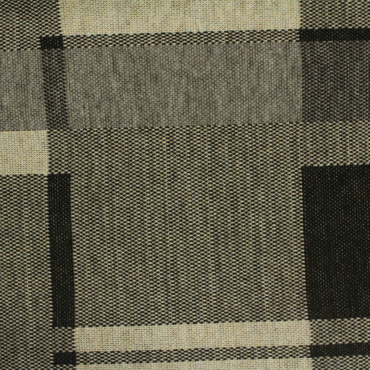 Beige Plaid Interlock Knit, Polyester