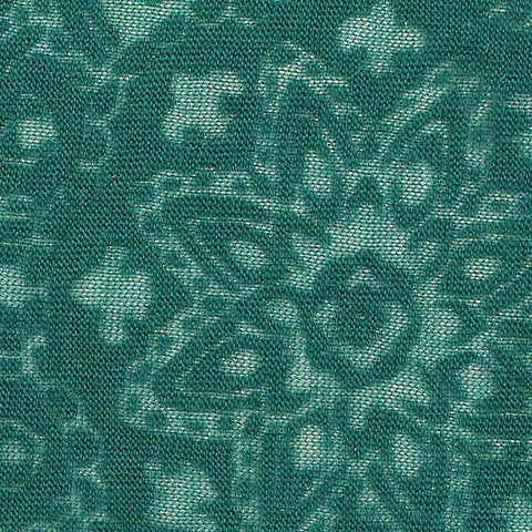 Teal Floral Jacquard, Poly-Viscose