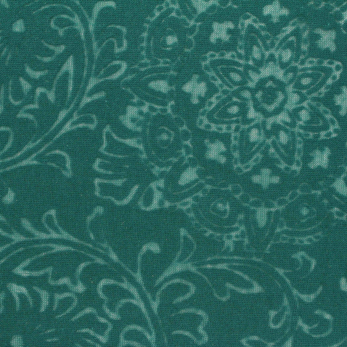 Teal Floral Jacquard, Poly-Viscose