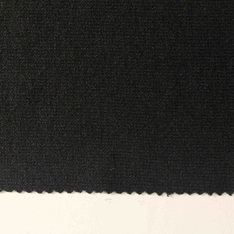 Polyester Viscose Stretch Chunky Knit Fabric, 205 gsm, 163 cm — Black