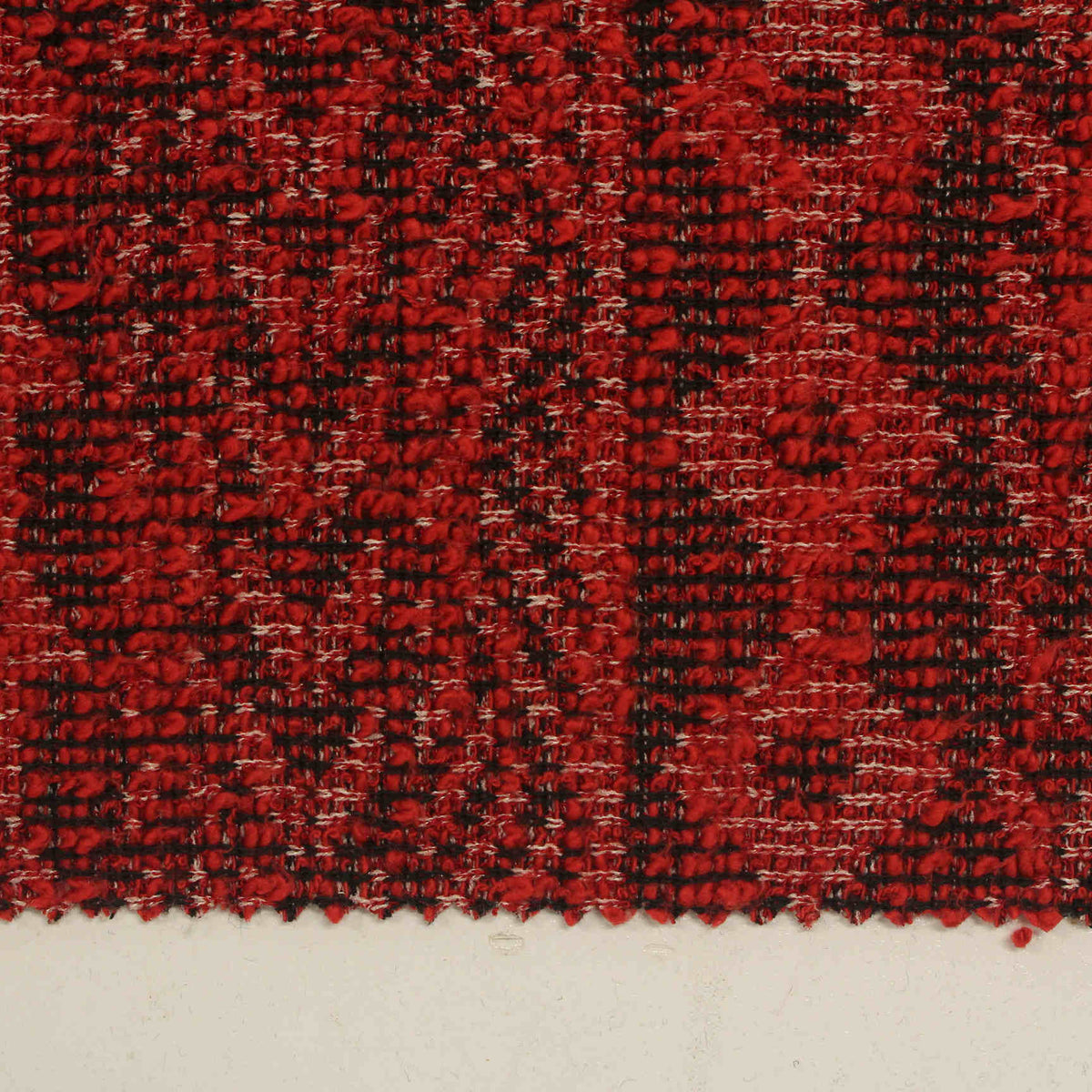 Red Check Jacquard, Cotton-Poly