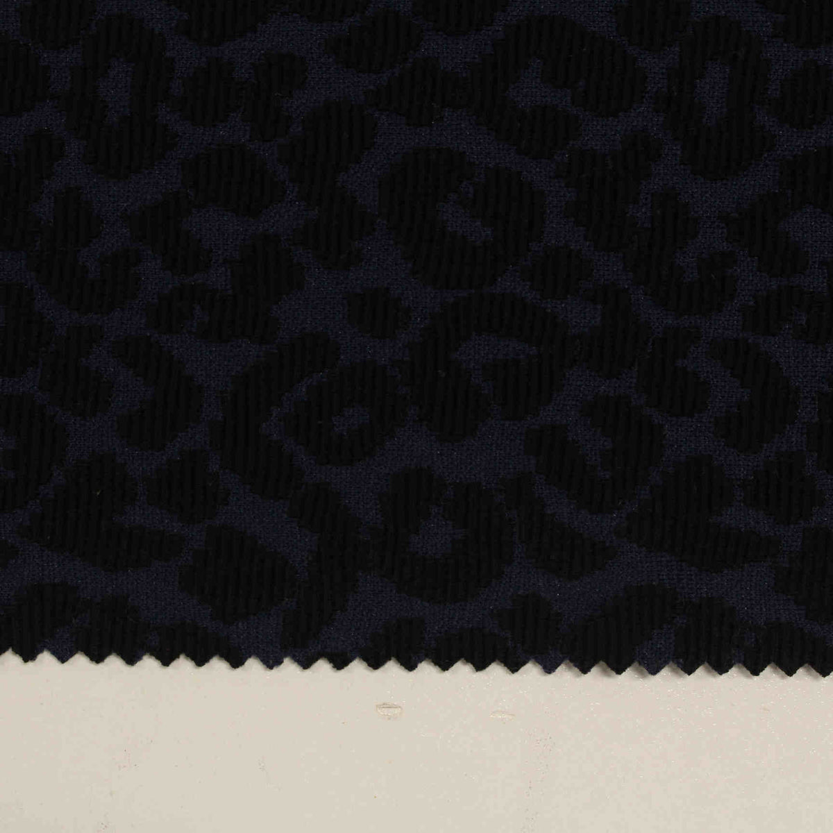 Dark Blue Tone-on-Tone Animal Print Jacquard, Poly-Viscose