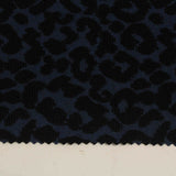 Dark Blue Leopard Jacquard, Poly-Viscose