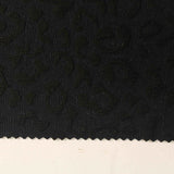 Black Abstract-Leaf Jacquard, Poly-Viscose