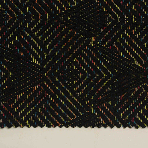 Black Wavy-Line Jacquard, Polyester, 295 gsm