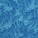 Dark Blue Tropical-Leaf Knit, Cotton-Poly