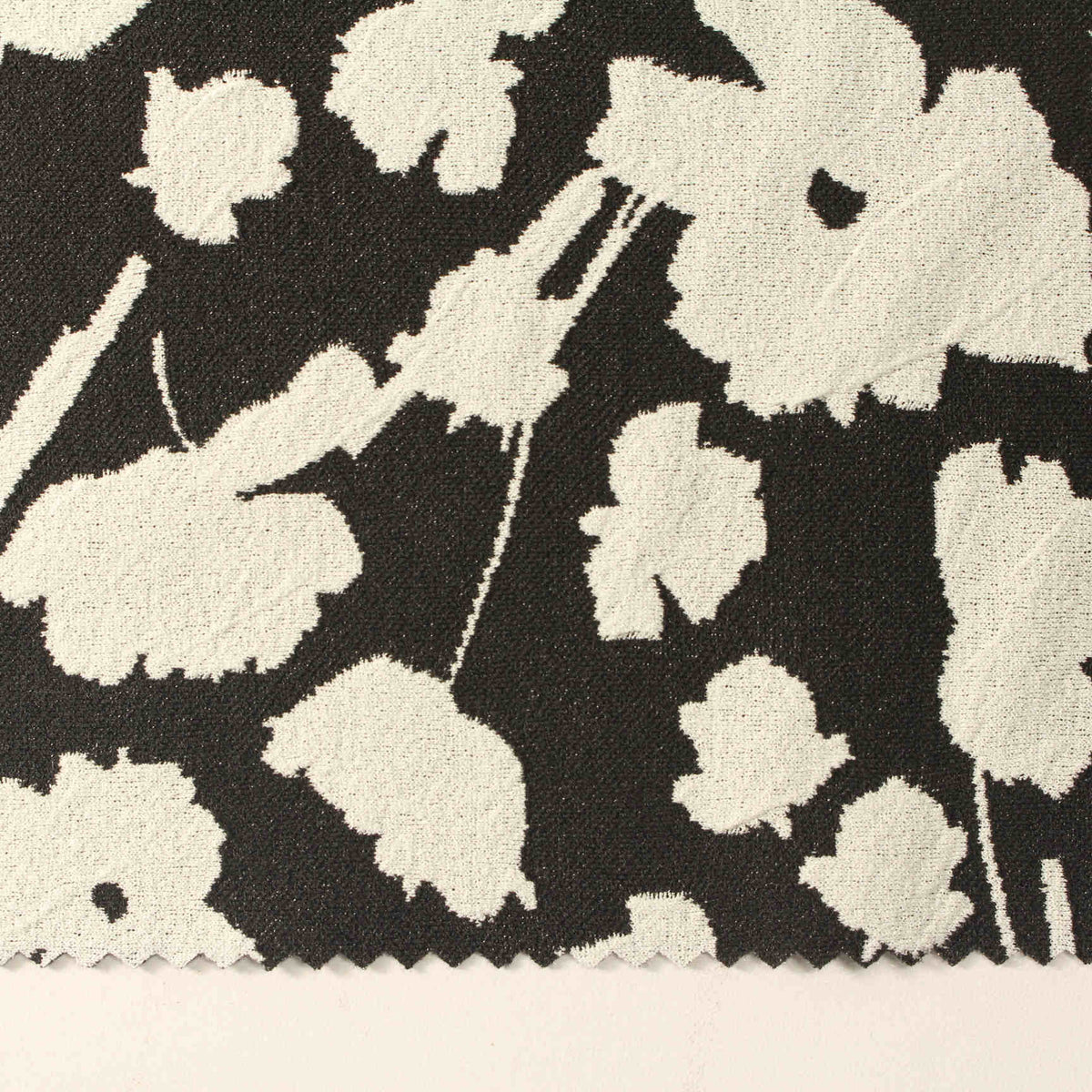 Black Abstract-Floral Jacquard, Polyester