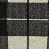 Black Plaid Linen-Look, Polyester — texture