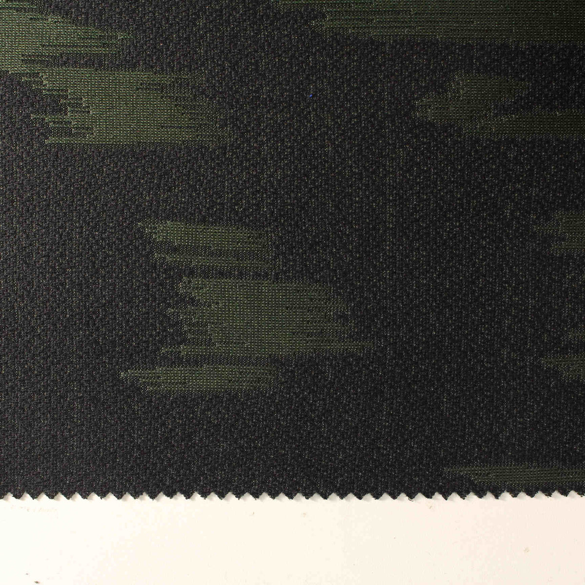 Dark Green Camo Jacquard, Poly-Viscose