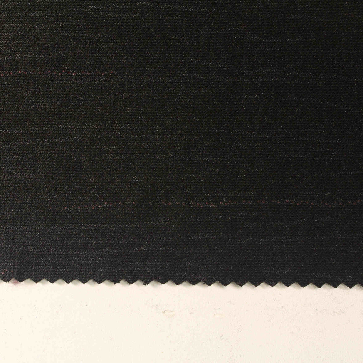 Dark Red Horizontal-Stripe Interlock Knit, Viscose-Nylon