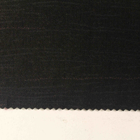 Dark Red Horizontal-Stripe Interlock Knit, Viscose-Nylon
