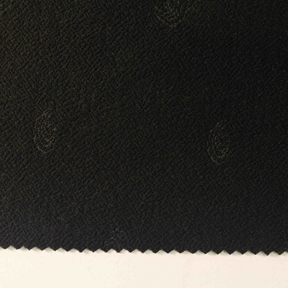 Black Tone-on-Tone Paisley Jacquard, Viscose-Nylon