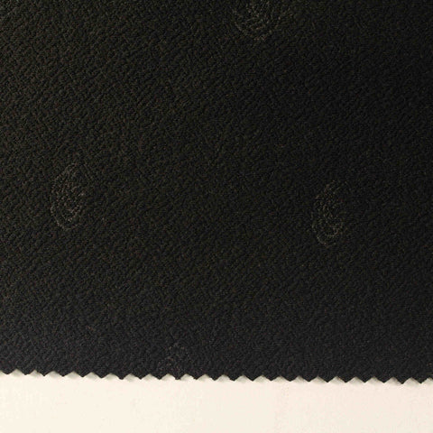Black Tone-on-Tone Paisley Jacquard, Viscose-Nylon