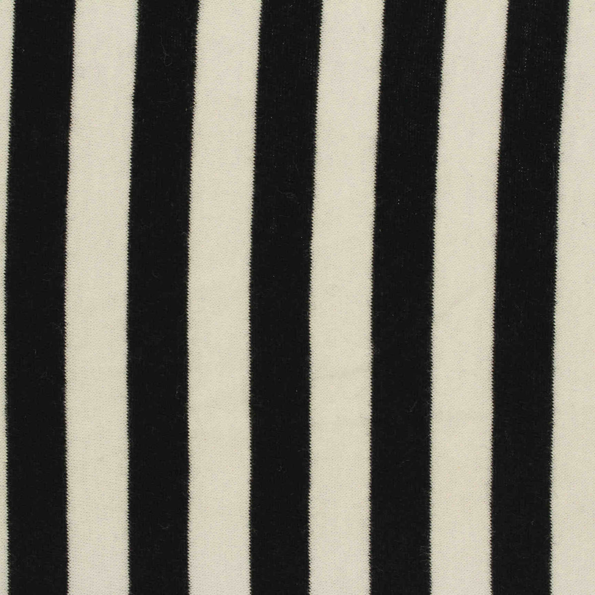 Black Vertical-Stripe Jersey Knit, Cotton, 98 gsm