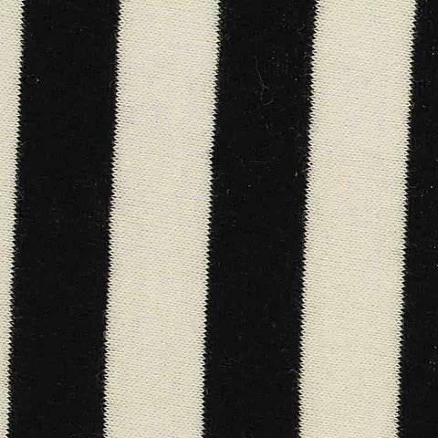 Black Vertical-Stripe Jersey Knit, Cotton, 98 gsm