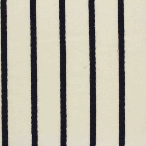 Black Vertical-Stripe Jersey Knit, Cotton, 175 gsm
