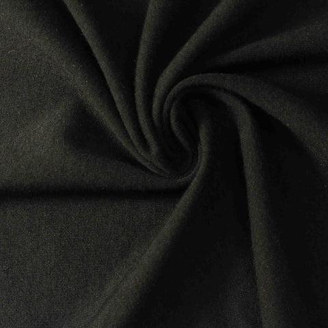 Cotton Tencel Lyocell Stretch Knit Fabric, 295 gsm, 170 cm — Black