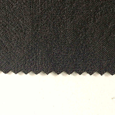Jacquard Viscose Nylon Blend Stretch Knit Fabric, 420 gsm, 160 cm — Black, ref EF-207172