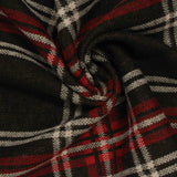 Red Plaid Interlock Knit, Polyester
