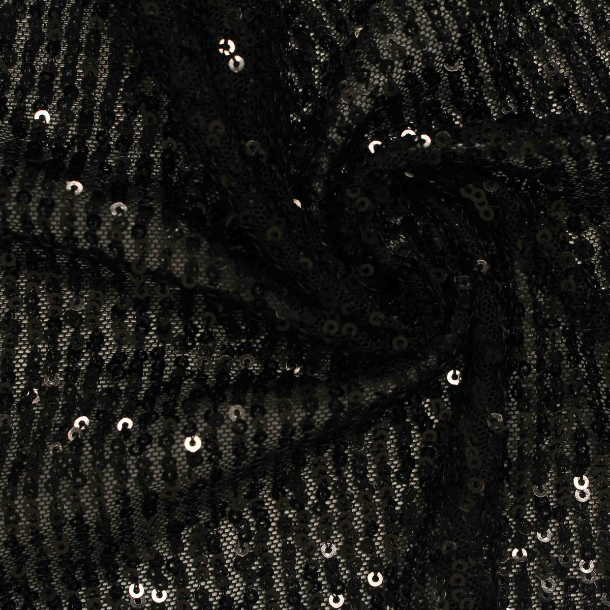 Black Sequin Mesh, Polyester