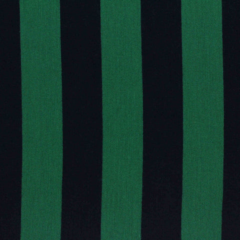 Dark Green Vertical-Stripe Jersey Knit, Viscose