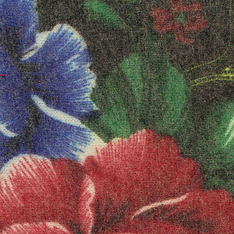 Red Flowers Knit, Poly-Viscose