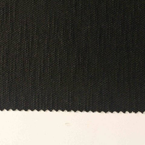 Slub Polyester Stretch Interlock Knit Fabric, 355 gsm — Black