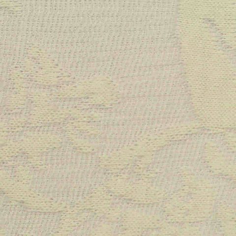Cream Floral Interlock Knit, Cotton-Poly