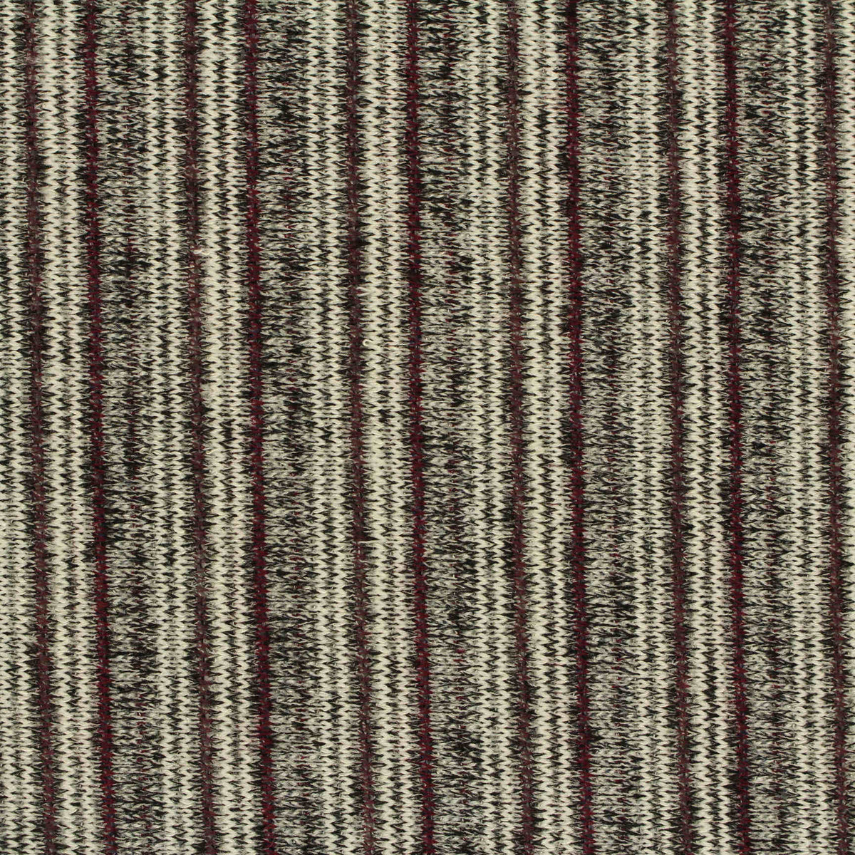 Dark Red Vertical-Stripe Chunky Knit, Poly-Viscose