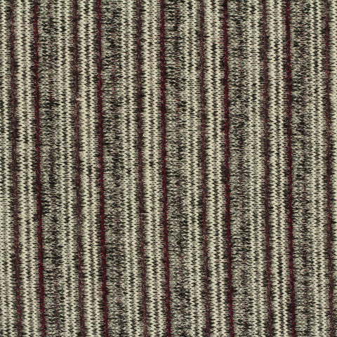 Dark Red Vertical-Stripe Chunky Knit, Poly-Viscose