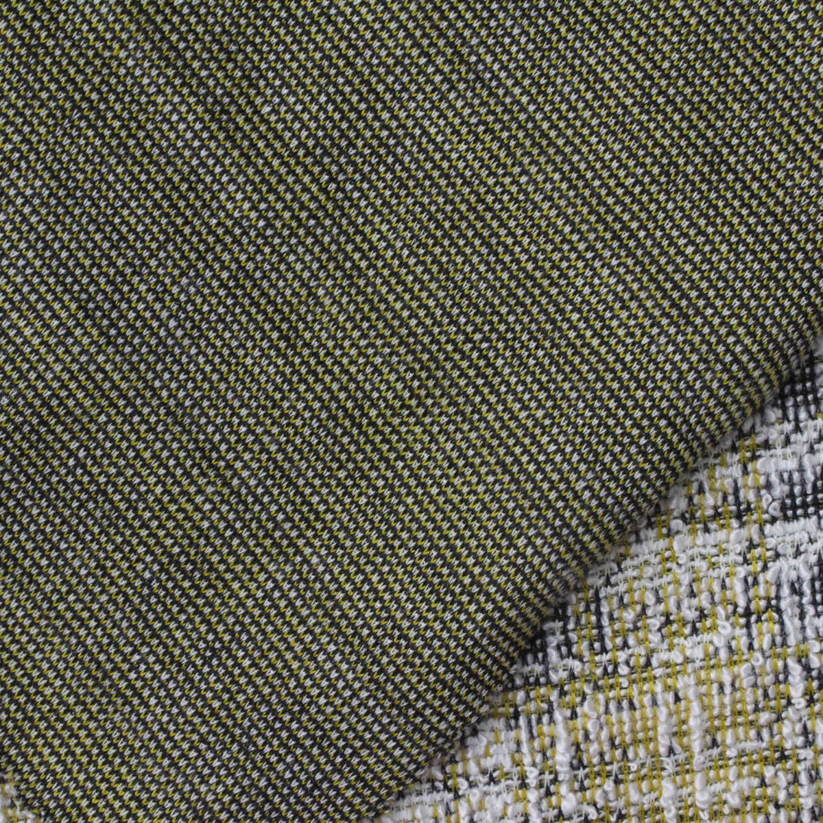 Black Geometric Bouclé, Poly-Viscose