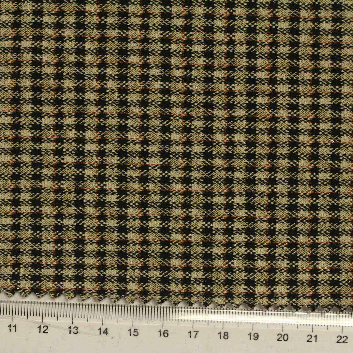 Black Houndstooth Jacquard, Poly-Viscose, 420 gsm