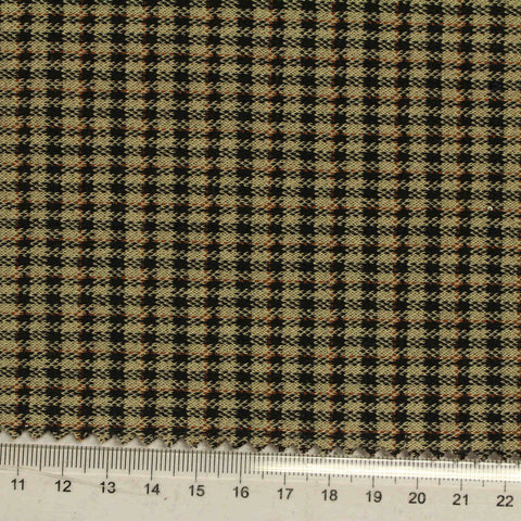 Black Houndstooth Jacquard, Poly-Viscose, 420 gsm