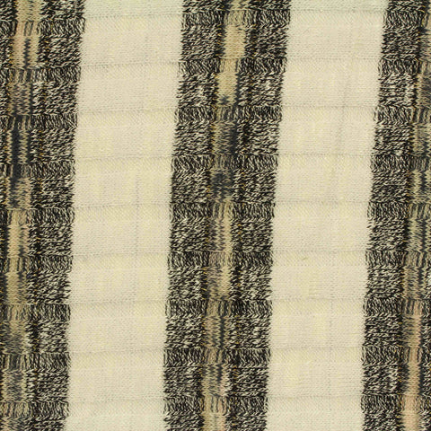 Cream Stripes Rib Knit, Poly-Viscose